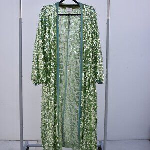 Forte Forte Green Sequin Robe – Worn on RHOBH, Pearl Pendant, One Size
